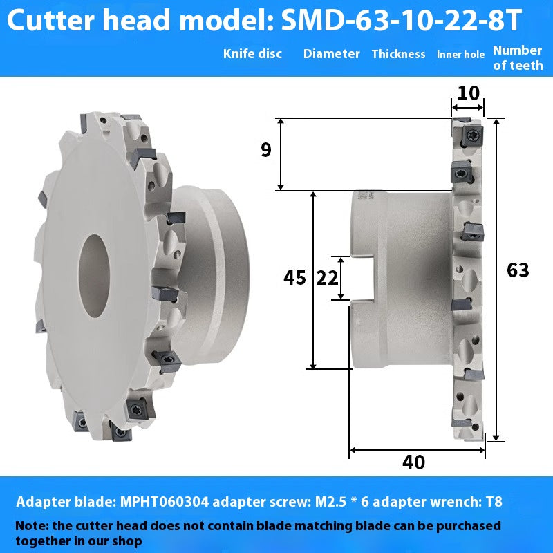 2079-CNC sleeve SMD side and face milling cutterhead CNC indexable chip SMC cutterhead T-slot grooving MPHT06 Shandong Denso Pricision Tools Co.,Ltd.